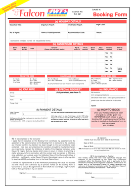 T.O. 021 Booking Form