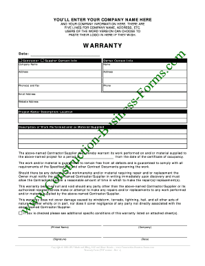 Construction estimate pdf - construction guarantee form