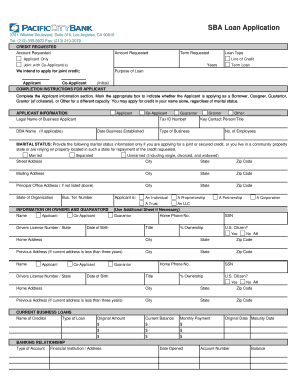 SBA Loan Application - Pacific City Bank