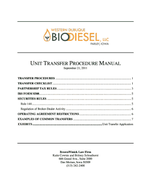 Llc unit transfer procedure form