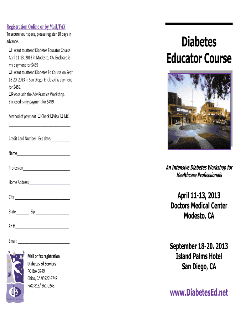 Diabetes Educator Course - Diabetes Educational Services Preview on Page 1