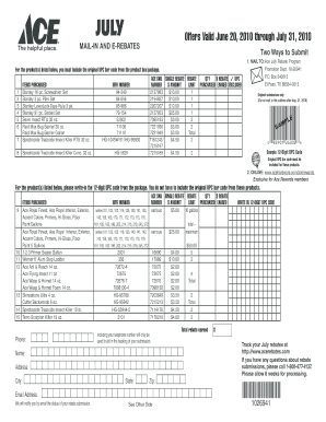 Ace Rebate Sort - Fill On the net, Printable, Fillable, Blank picture about Printable Rebate titled Ace Rebate Kind - Fill On the web, Printable, Fillable, Blank
