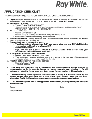 Australian Tenancy Application Form