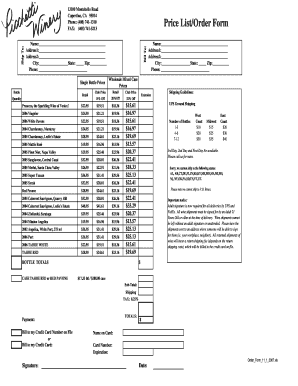 Price List/Order Form - lib store yahoo