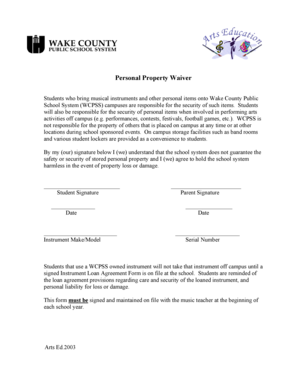 Personal Property Waiver