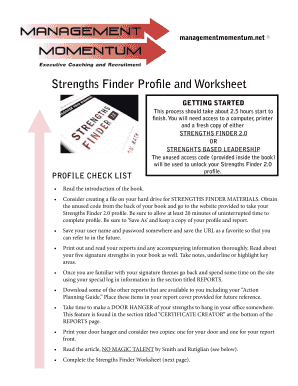 Strengthsfinder Worksheet - Fill Online, Printable, Fillable, Blank