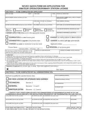 NCVEC Quick-Form 605