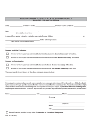 Evaluation Forms parent guardian - Illinois State Board of Education - isbe