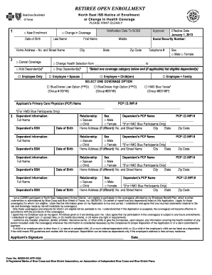 neisd blue cross blue shield form