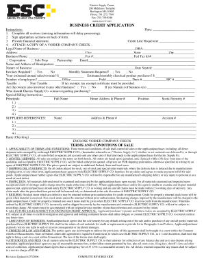 Business Credit Application Form
