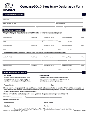 CompassGOLD Beneficiary Designation Form