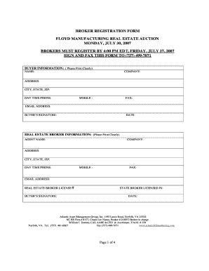 auction registration form template
