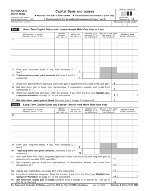 Schedule D Capital Gains and Losses Form 1040