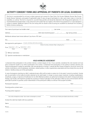 ACTIVITY CONSENT FORM AND APPROVAL BY ... - Pack 534