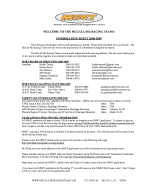 WELCOME TO THE MCCALL SKI RACING TEAM!! INFORMATION ... - i b5z
