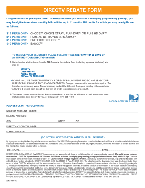 fillable online l b5z directv rebate form l b5z fax email print directv order form