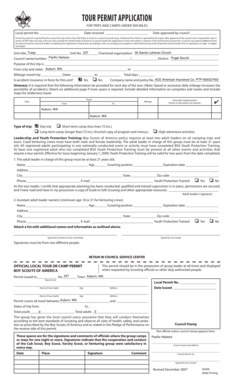 Boy Scouts of America Local Tour Permit Application