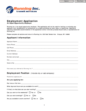 Employment Application Form