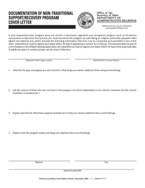 Example of cover letter - documentation of sobriety letter examples