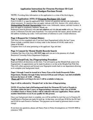 firearms id in south brunswick fill online printable fillable sts 33 form nj
