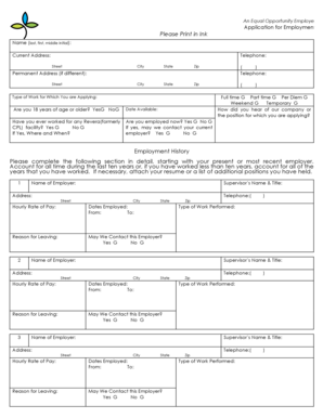 Employment Application Form