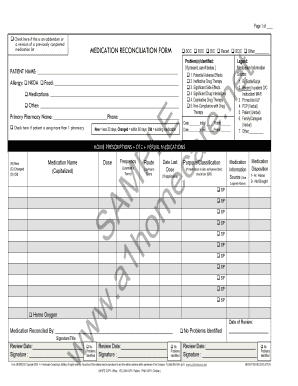 Medication Reconciliation Form Patient Pdf Fillable - Fill Online, Printable, Fillable, Blank ...