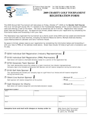 2009 charity golf tournament registration form - Pharmacists ...