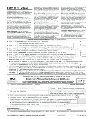 Form W-4 2010