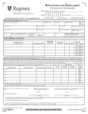 Regence BlueShield of Idaho Enrollment Application