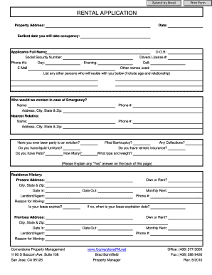 Rental Application Form
