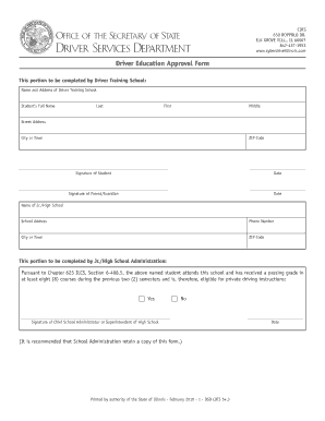 driver education approval form illinois fill online printable illinois inheritance tax waiver form