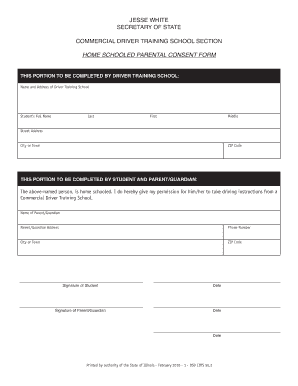 Home Schooled Parental Consent Form - CyberDrive Illinois