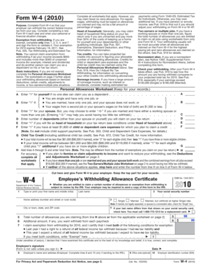 Form W-4 2010