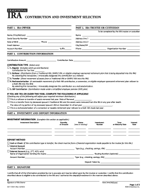 Traditional IRA Contribution Form