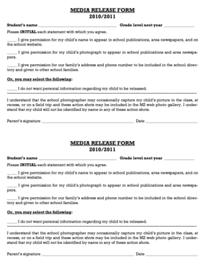 Media Release Form