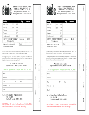 Spring Concert 2011 Ticket Application