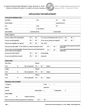 Employment Application Form
