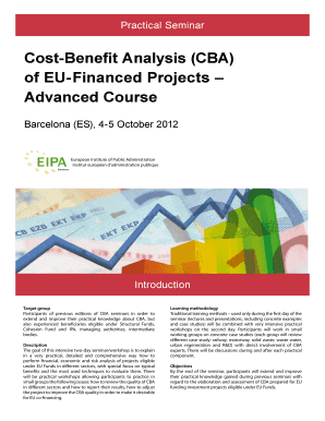 Should cost analysis template - eipa cost benefit form