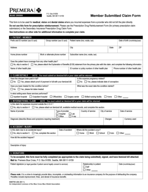 Member Submitted Claim Form