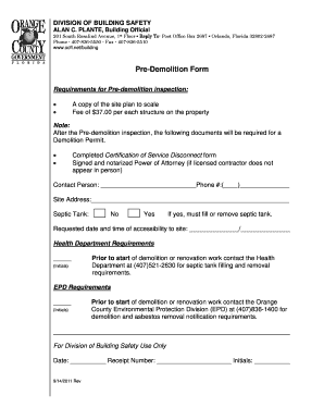 Florida Pre-Demolition Form
