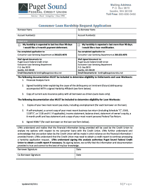 Consumer Loan Hardship Request Application