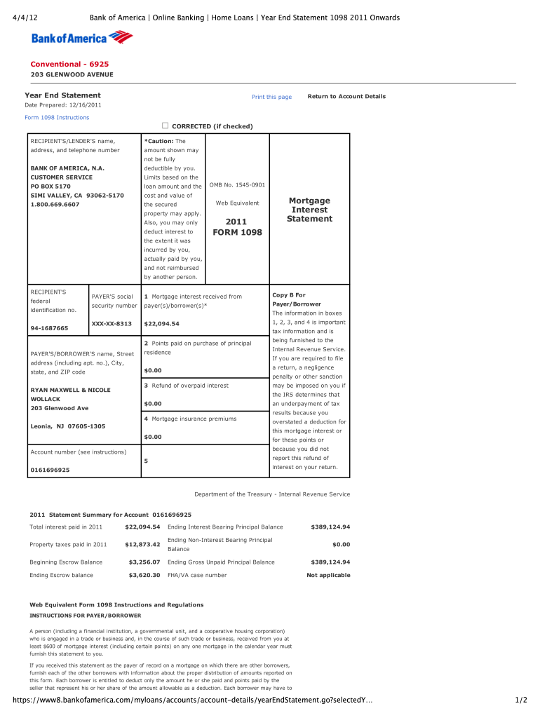 1098 mortgage Preview on Page 1