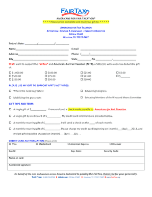 FairTax Donation Form