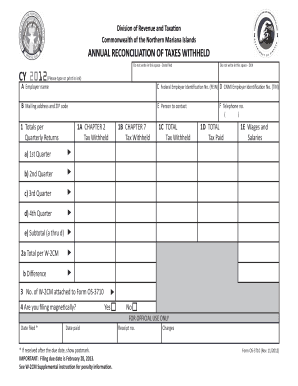 CNMI Annual Reconciliation of Taxes Withheld