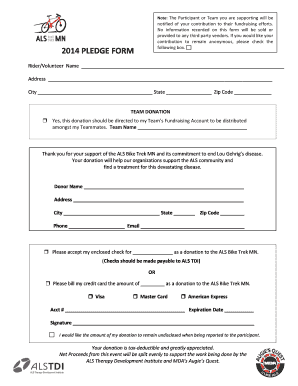 ALS Bike Trek MN Donation Form