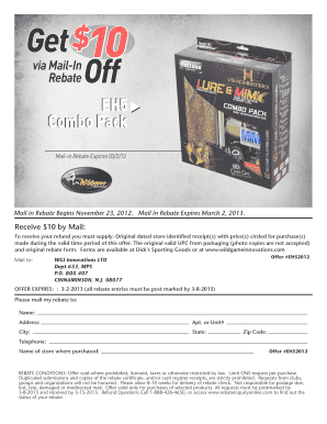 Mail-In Rebate Form EH5
