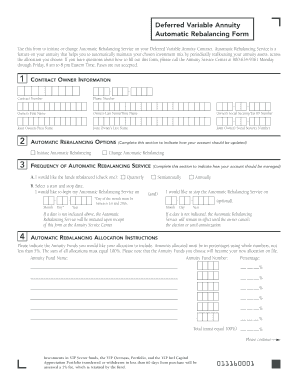 Deferred Variable Annuity Automatic Rebalancing Form