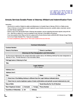 Annuity Services Durable Power of Attorney Form