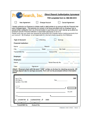 authorization agreement for direct deposits - Payroll Link, Inc.