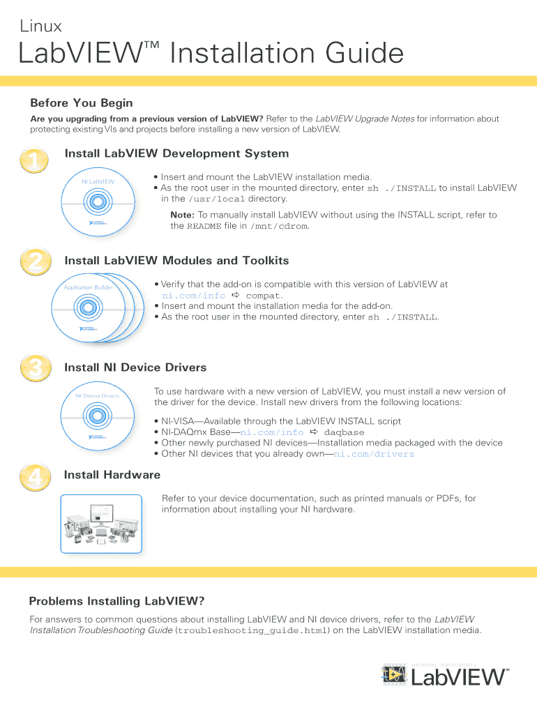 Fillable Online LabVIEW Installation Guide for Linux - National ...